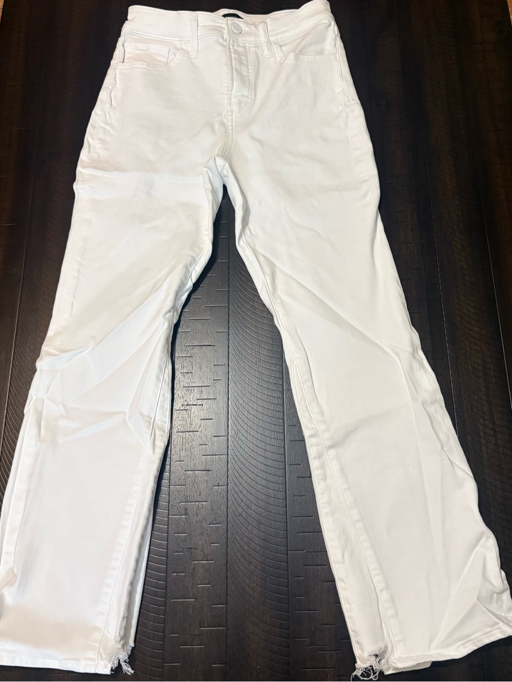 Express White Straight-Leg Jeans